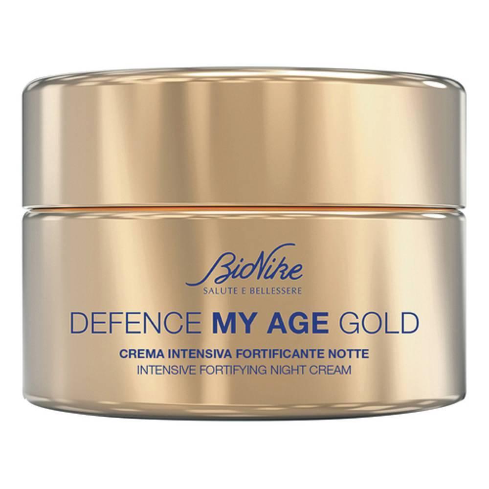 bionike crema intensiva fortificante notte defence my age gold per pelle matura - rimpolpante, idratante e rivitalizzante 50 ml - foto 1