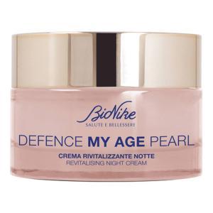 Crema rivitalizzante notte defence my age pearl per un viso levigato e radioso - trattamento antirughe con skin firming complex