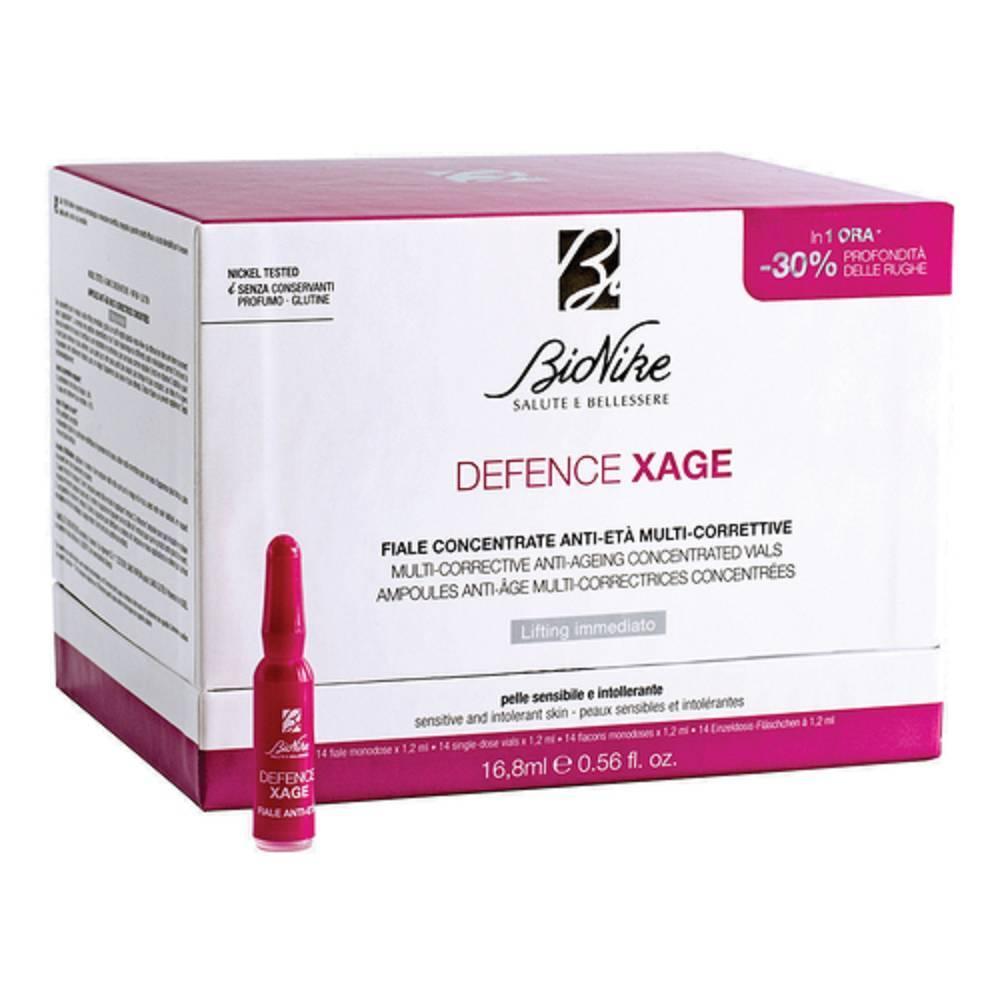 bionike trattamento viso concentrato anti-età con effetto lifting immediato - defence xage 14 fiale da 1,2 ml con peptidi e vitamina c - foto 1