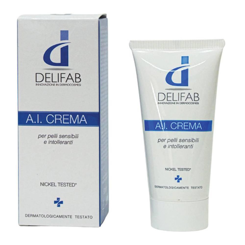 delifab crema viso emulsione idratante 50ml - azione emolliente, lenitiva e disarrossante per pelli fragili e atopiche - foto 1