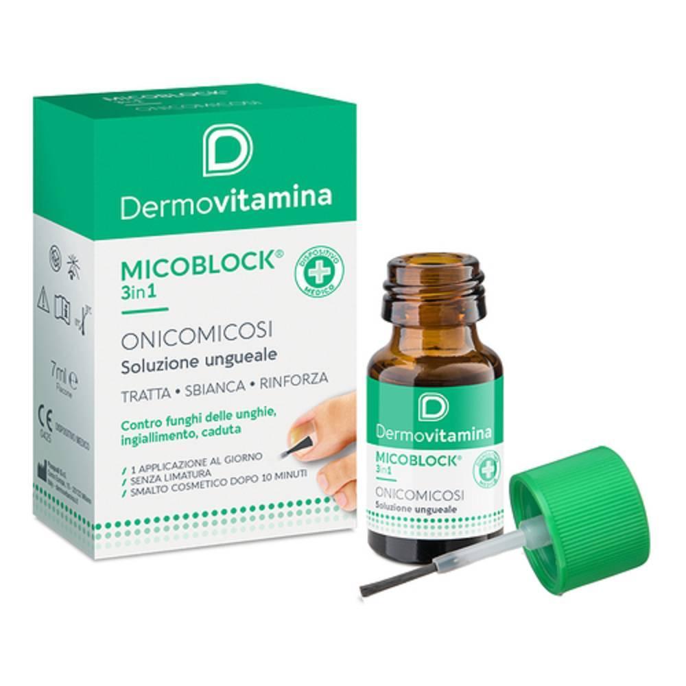 dermovitamina trattamento e prevenzione delle onicomicosi con dermovitamina mico - dispositivo medico 3 in 1 per unghie sane e belle - foto 1