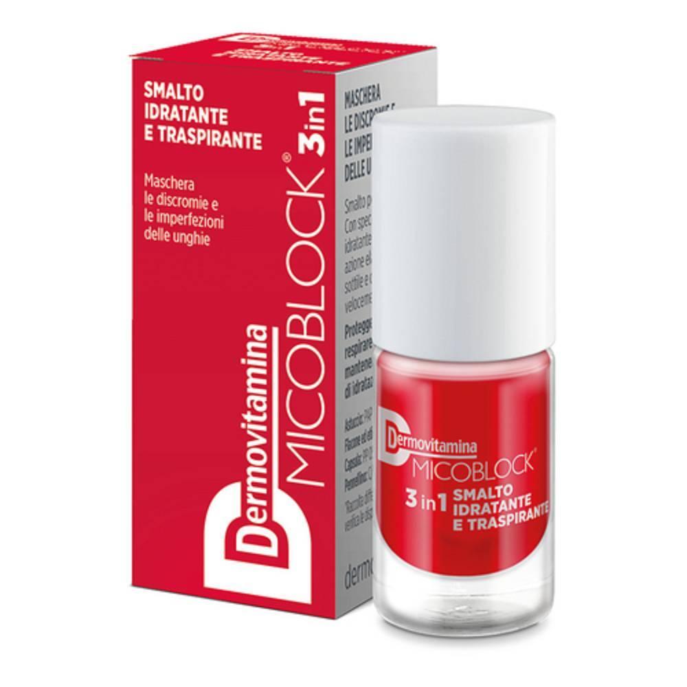 dermovitamina smalto idratante e traspirante dermovitamina micoblock 3 in 1 per unghie sane e protette - flacone da 5 ml - foto 1