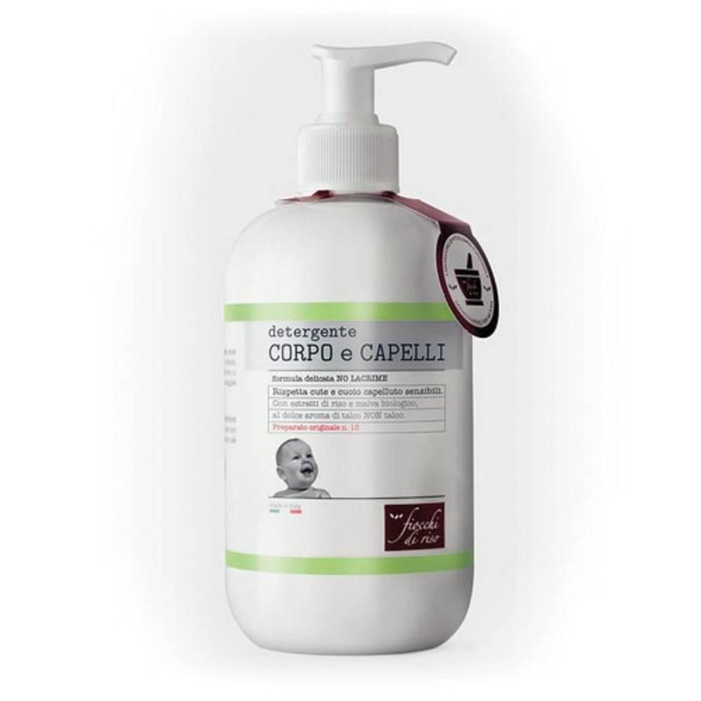 fiocchi di riso detergente corpo e capelli per bambini talco 400ml - formula delicata no lacrime, vegan e dermatologicamente testato - foto 1