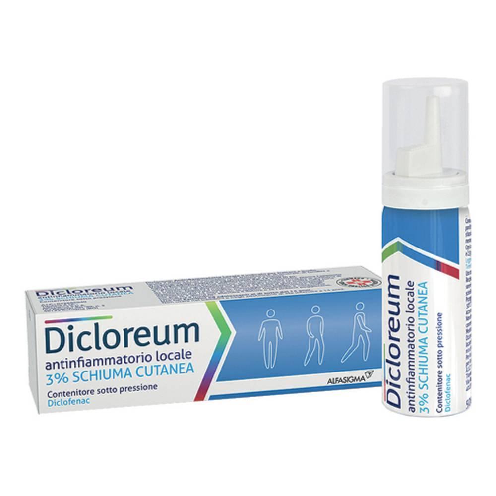 dicloreum dicloreum antinfiammatorio locale 3% - schiuma cutanea per trattamento di dolori e infiammazioni locali - 50g - foto 1
