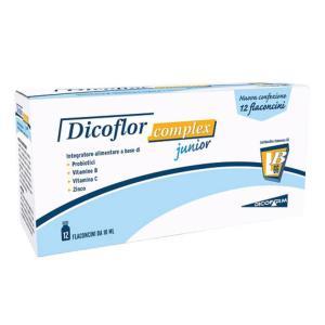Integratore alimentare  complex junior 12 flaconcini da 10 ml con probiotici e vitamine del gruppo b per il benessere intestinale e immunitario