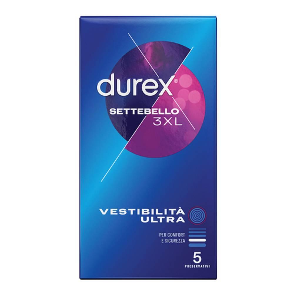 durex preservativi trasparenti in lattice naturale durex settebello 3xl - comfort e vestibilità ultra, confezione da 5 pezzi - foto 1