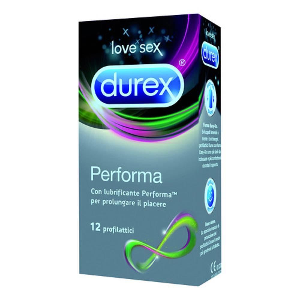 durex profilattici durex lunga durata 12 pz con lubrificante performa ritardante per prolungare il piacere e protezione dalle malattie sessualmente trasmissibili - foto 1