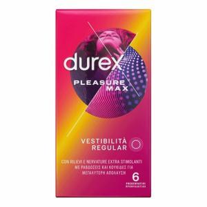 Preservativi  pleasuremax easy-on 6 pezzi, con rilievi stimolanti e lubrificazione, per un piacere intenso e protezione sicura