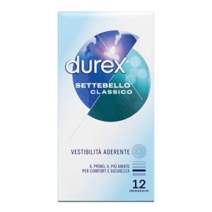 Preservativi  settebello classico 12 pezzi - extra lubrificati, vestibilità aderente e protezione affidabile