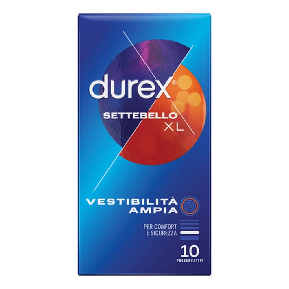 durex preservativi settebello xl in lattice - confezione da 10 pezzi per comfort e sicurezza durante il sesso - foto 1