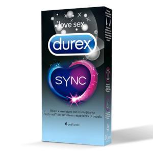 Preservativi  sync 6 pezzi con rilievi e lubrificante performa per un'intensa esperienza di coppia e massima protezione