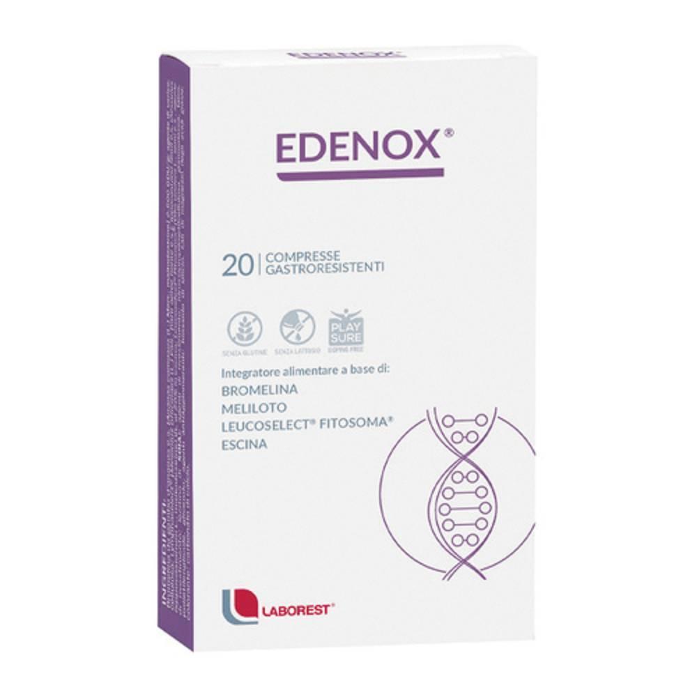 edenox integratore alimentare edenox 20 compresse con bromelina, ippocastano, meliloto e vitis vinifera per il microcircolo e drenaggio liquidi. - foto 1