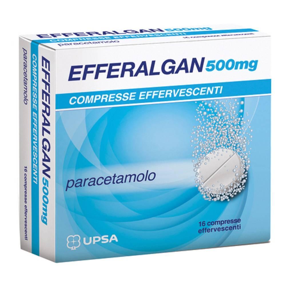 efferalgan compresse effervescenti efferalgan 500 mg: sollievo per dolore e febbre con paracetamolo, 16 compresse per uso orale - foto 1