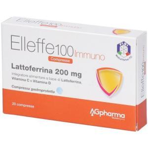 Integratore alimentare  100 immuno con lattoferrina, vitamina c e d - 20 compresse per il sistema immunitario