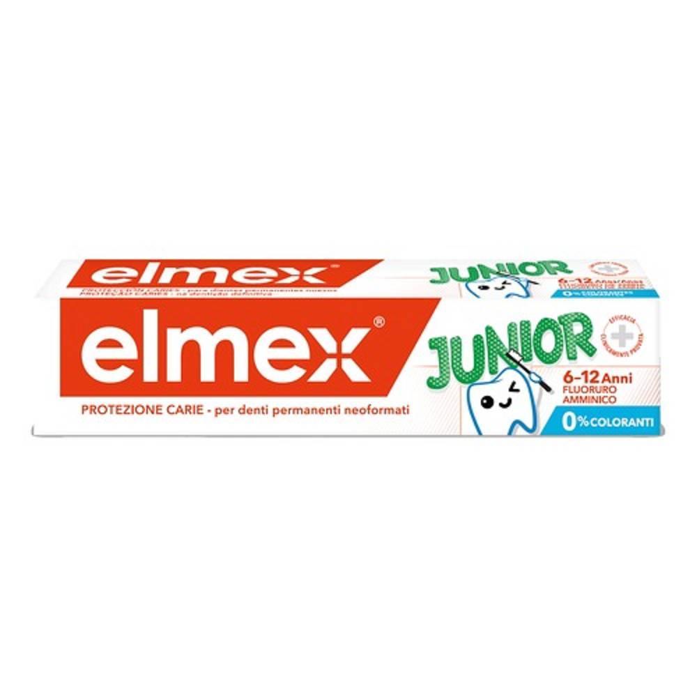 elmex dentifricio elmex junior 75ml per bambini dai 6 ai 12 anni - protezione avanzata contro la carie e indurimento dello smalto - foto 1