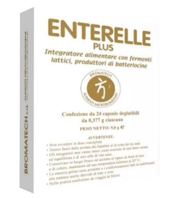 enterelle  plus integratore alimentare enterelle plus 24 capsule con fermenti lattici per l'equilibrio della flora intestinale e il benessere digestivo - foto 1