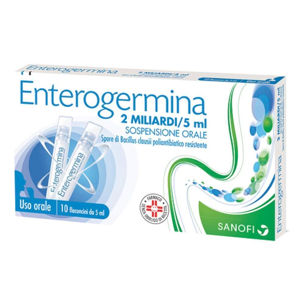 enterogermina integratore antidiarroico enterogermina 10 flaconcini da 2 miliardi/5 ml - supporto per la salute intestinale e immunitaria - foto 1