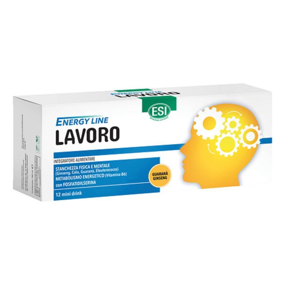 esi integratore alimentare esi energy line lavoro 12mini con ginseng, cola, guaranà, eleuterococco e vitamine per energia e memoria - foto 1