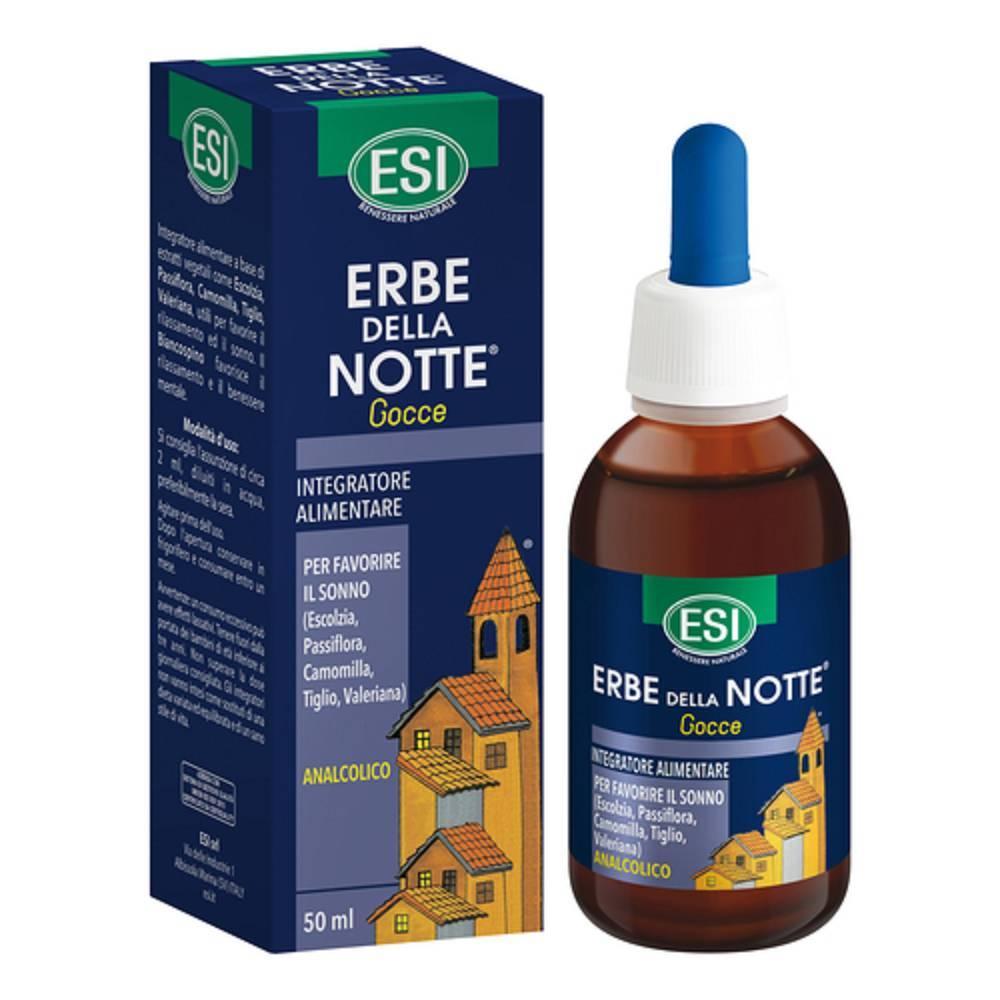 esi gocce di erbe della notte per un sonno sereno e rilassato - integratore calmante senza alcol per ansia e stress, flacone da 50 ml - foto 1