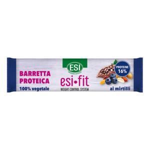 Barretta proteica ai mirtilli  fit - 100% vegetale, senza zuccheri aggiunti, fonte di fibre e proteine, vegan e senza glutine