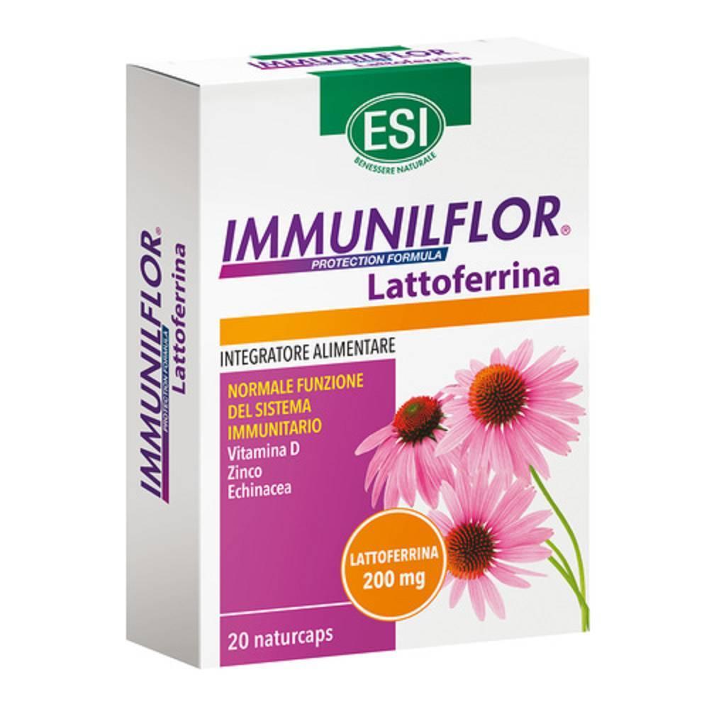 esi integratore alimentare esi immuniflor con lattoferrina, echinacea, vitamina d e zinco per supporto del sistema immunitario - 20 naturcaps - foto 1