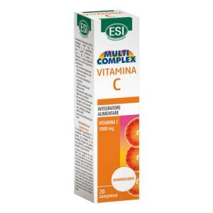 Integratore alimentare multivitaminico effervescente con alta dosi di vitamina c per il sistema immunitario - 20 compresse arancia rossa