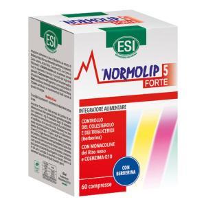 Integratore normolip 5 forte 60 compresse per il controllo del colesterolo e trigliceridi con berberis, riso rosso e coenzima q10