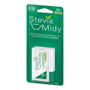 Edulcorante naturale stevia midy 100 compresse - senza calorie e zucchero, ideale per bevande calde e dolcificare senza aspartame
