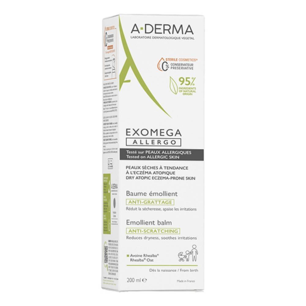 aderma balsamo emolliente exomega allergo 200ml per pelle secca e atopica - lenisce prurito e riduce arrossamenti - foto 1