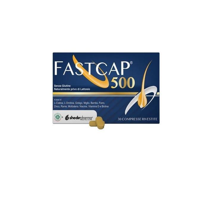 shedir integratore fastcap 500 per capelli - 30 compresse con ginkgo, biotina, zinco e vitamine per il benessere e la salute dei capelli - foto 1