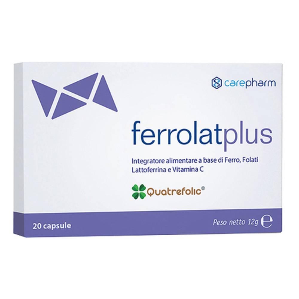 ferrolat integratore alimentare ferrolat plus 20 capsule con ferro, lattoferrina, folato e vitamina c per supporto immunitario e benessere generale - foto 1