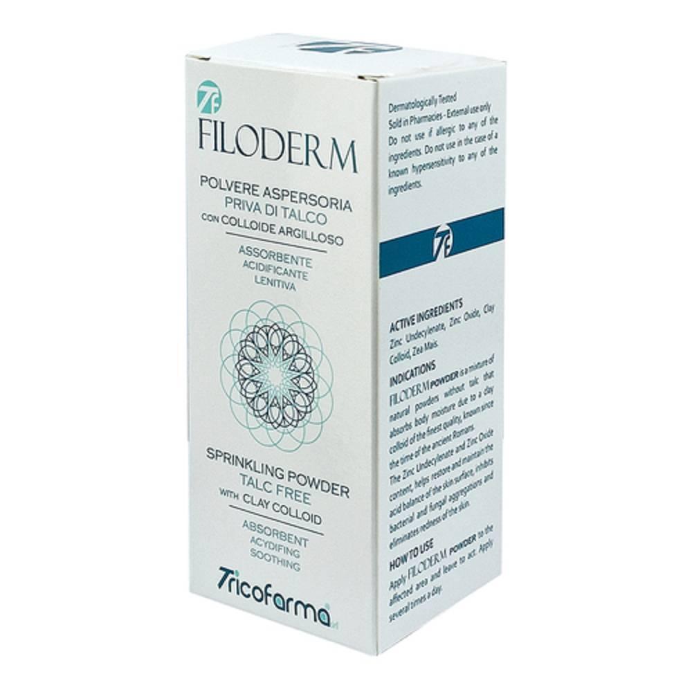 filoderm polvere filoderm 75g per assorbimento dell'umidità e protezione della pelle, senza talco, con undecilenato e ossido di zinco - foto 1