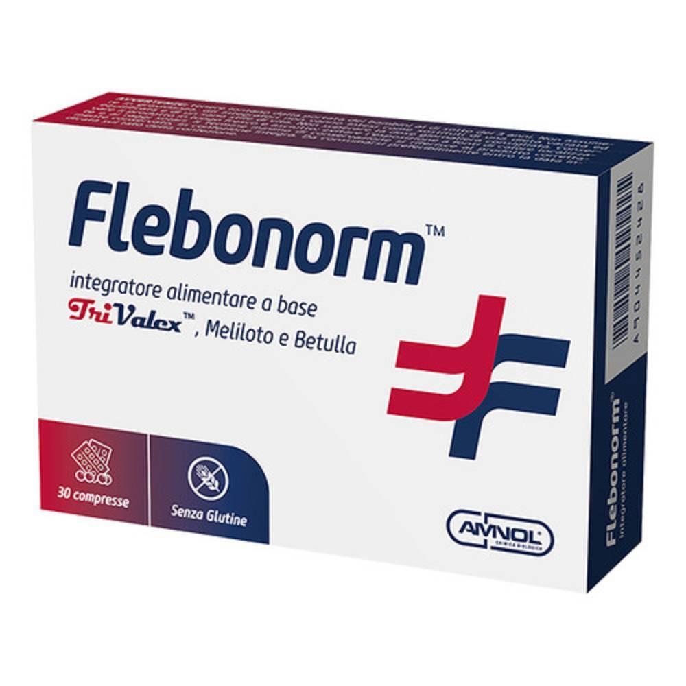 flebonorm integratore alimentare flebonorm 30 compresse per il microcircolo e drenaggio dei liquidi corpo - foto 1