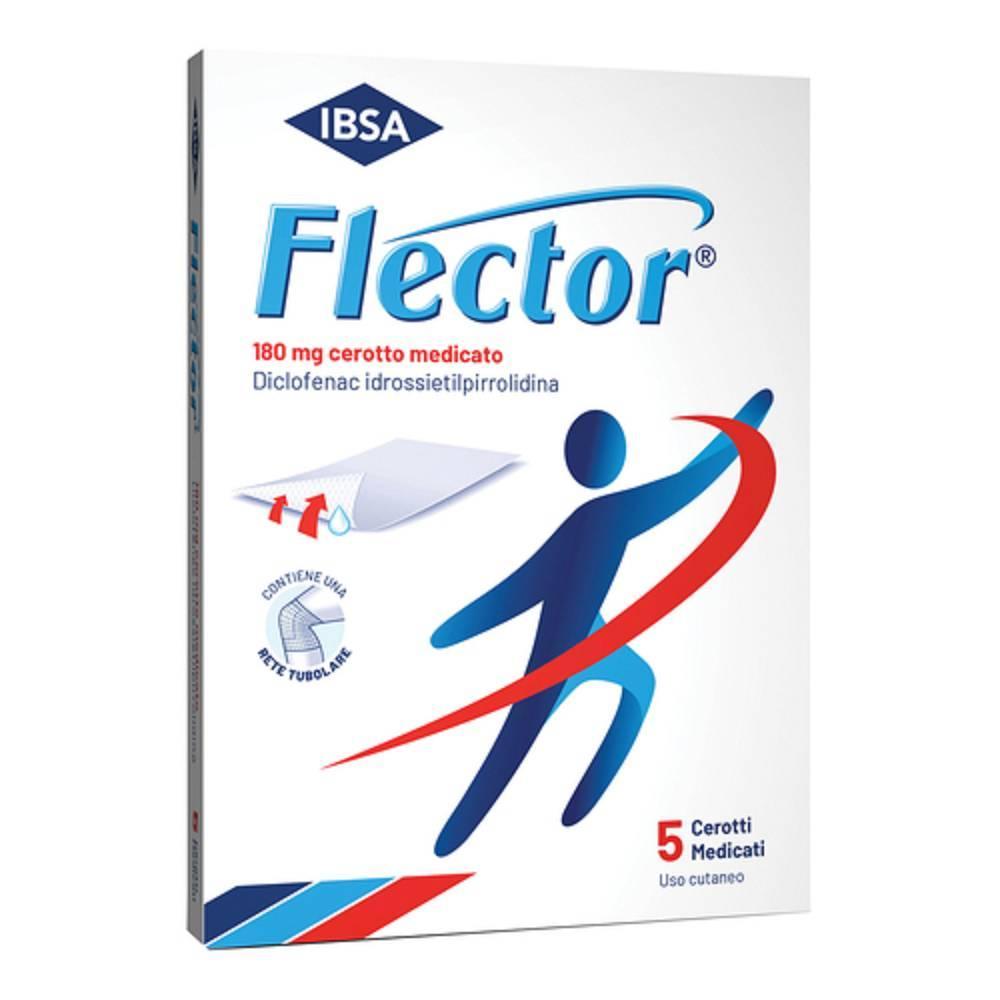 flector cerotto medicato flector 5 cerotti da 180 mg per trattamento di dolori e infiammazioni reumatiche e traumatiche per uso topico - foto 1