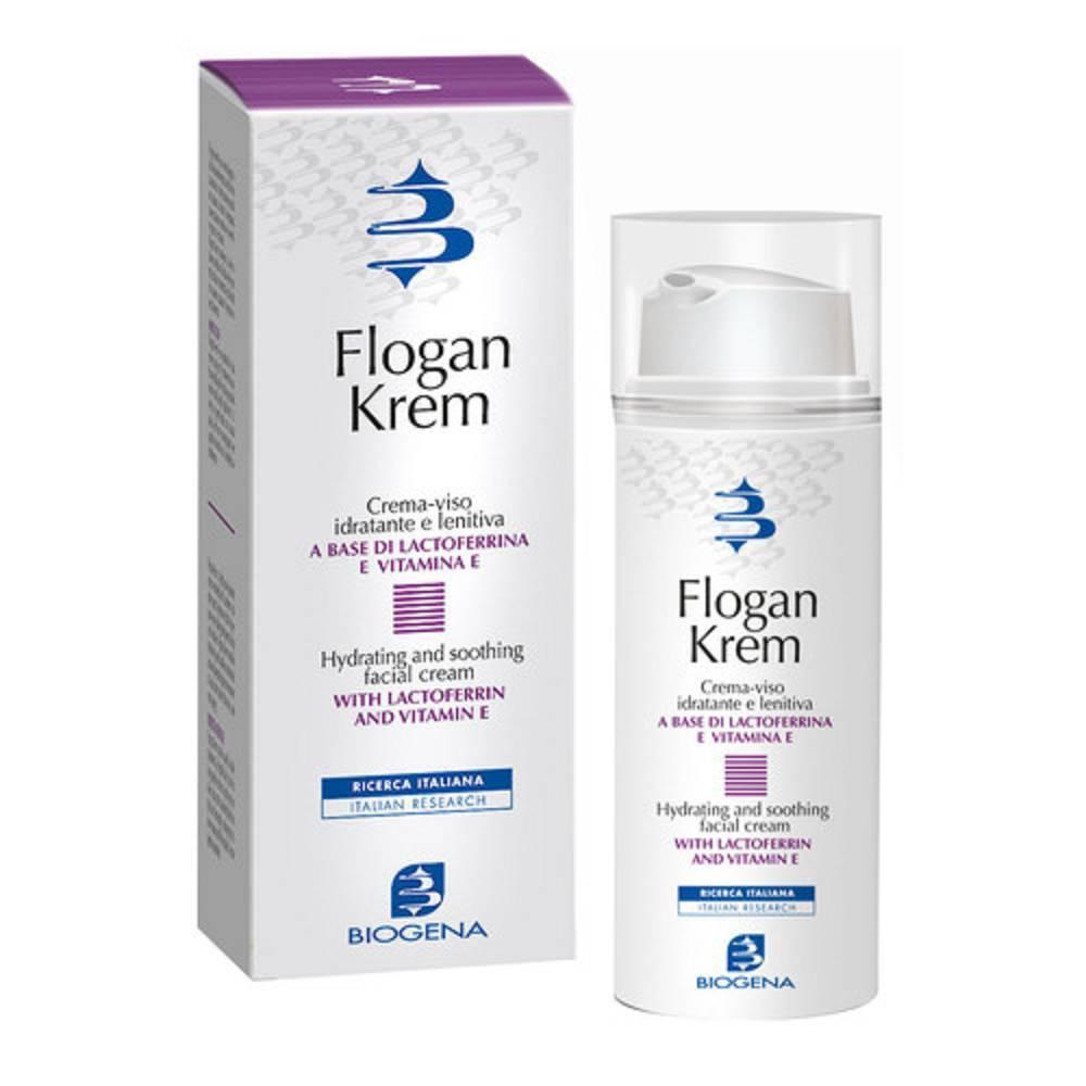 biogena crema lenitiva flogankrem 50ml per pelle sensibile con lactoferrina e acido ialuronico, dermatologicamente testata - foto 1