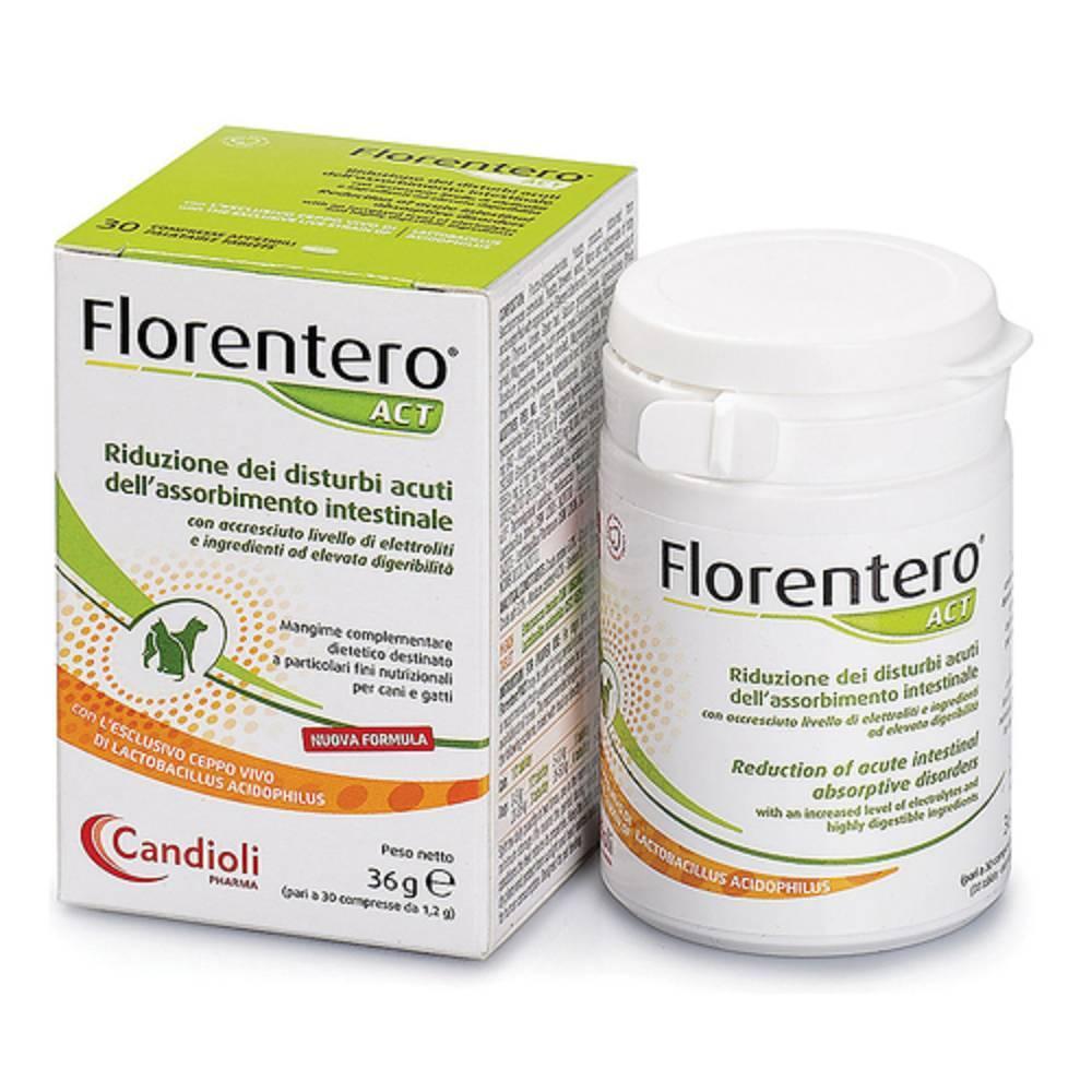 florentero mangime complementare per cani e gatti florentero act 30 compresse per diarrea e recupero intestinali - foto 1