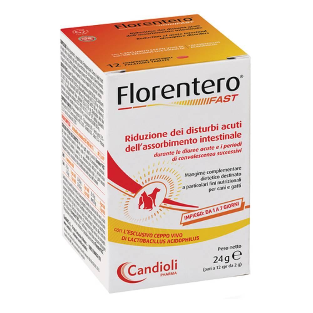 florentero mangime complementare dietetico florentero fast per cani e gatti - supporto durante diarree acute e convalescenza - 12 compresse - foto 1