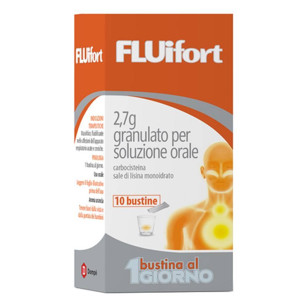 fluifort fluifort 2,7 g granulato per soluzione orale - espettorante per tosse e malattie da raffreddamento senza glutine e adatto ai diabetici - foto 1