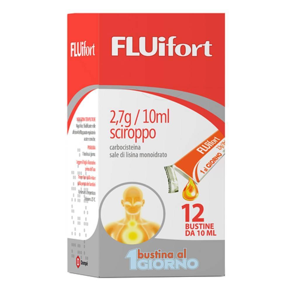 fluifort sciroppo espettorante fluifort 2,7 g/10 ml per tosse e malattie respiratorie - 12 bustine da 2,7 g per un sollievo efficace - foto 1