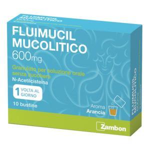 Mucolitico 10 bustine da 600 mg per la fluidificazione del muco e il trattamento delle vie respiratorie