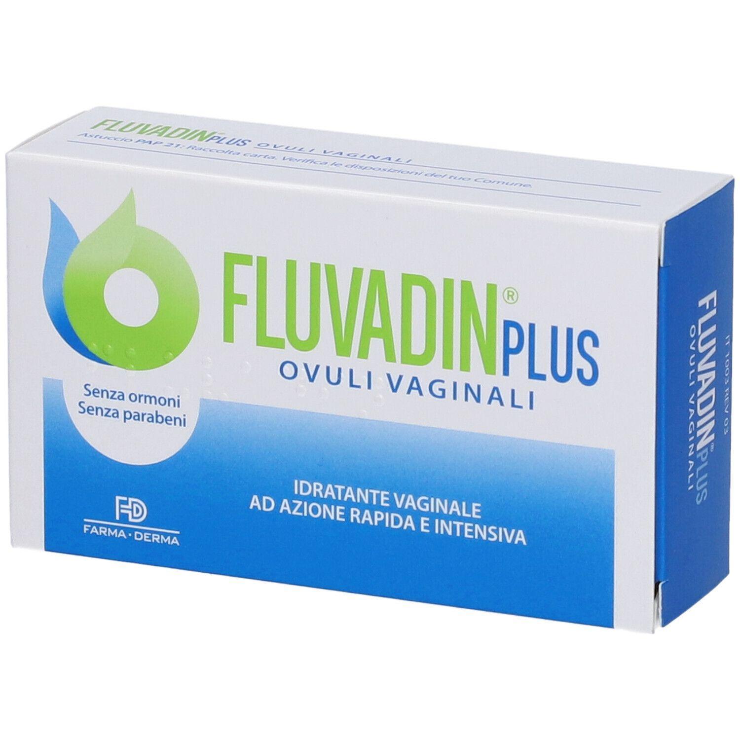 fluvadin fluvadin plus ovuli vaginali 10pz per secchezza e riparazione mucosa vaginale con acido ialuronico, dispositivo medico idratante e coadiuvante - foto 1