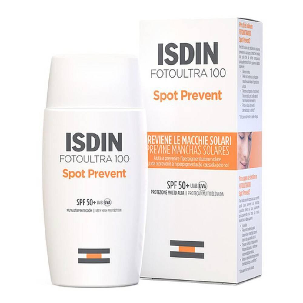 isdin crema solare viso fotoultra 100 spot prevent per protezione solare e prevenzione macchie cutanee - foto 1