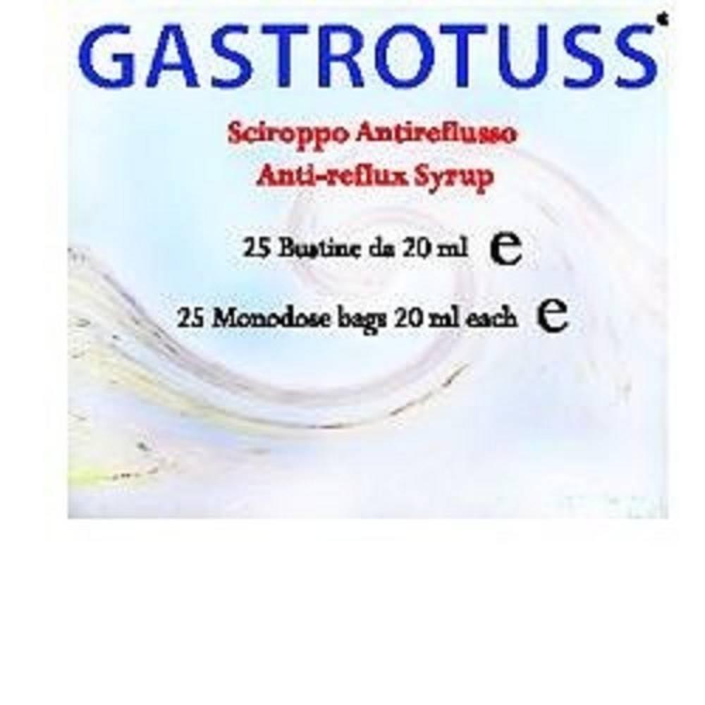 gastrotuss sciroppo gastrotuss 25 bustine per il trattamento del reflusso gastroesofageo e faringolaringeo, riduzione sintomi e disagi associati - foto 1