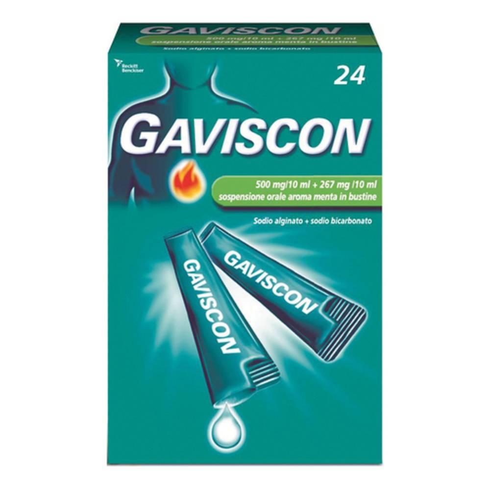 gaviscon gaviscon 24 bustine 500 mg - sollievo per reflusso e ulcere - alta concentrazione di calcio e sodio - foto 1