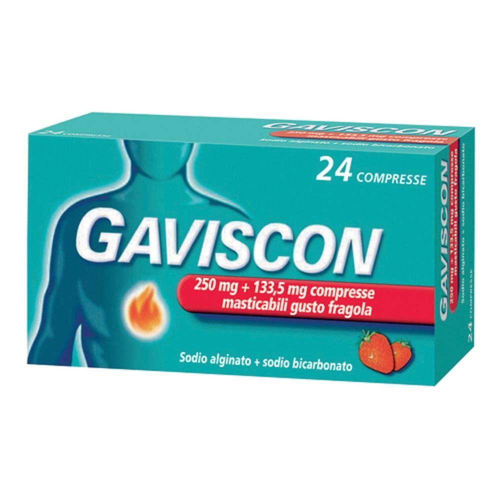 gaviscon compresse e sospensione orale gaviscon  per il trattamento di ulcera peptica e reflusso gastroesofageo, gusto fragola e menta - foto 1