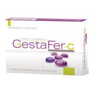 Integratore alimentare gestafer c con ferro, lattoferrina, vitamina c e acido folico - 30 capsule per gravidanza e allattamento