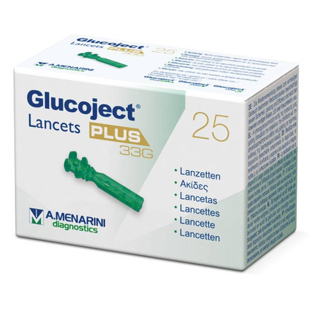 glucoject lancette pungidito sterili monouso glucoject lancets plus 33g - confezione da 25 pezzi per dispositivi medici compatibili - foto 1