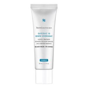 Crema notte con acido glicolico 10 per rinnovo cellulare e luminosità della pelle - trattamento esfoliante per pelle secca, grassa e mista