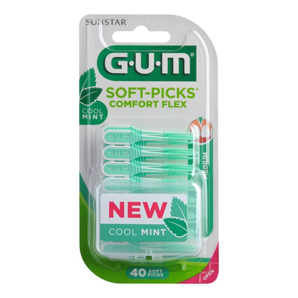 gum scovolini interdentali gum comfort flex menta - soft pick mint reg 40 pezzi per una pulizia efficace e confortevole - foto 1