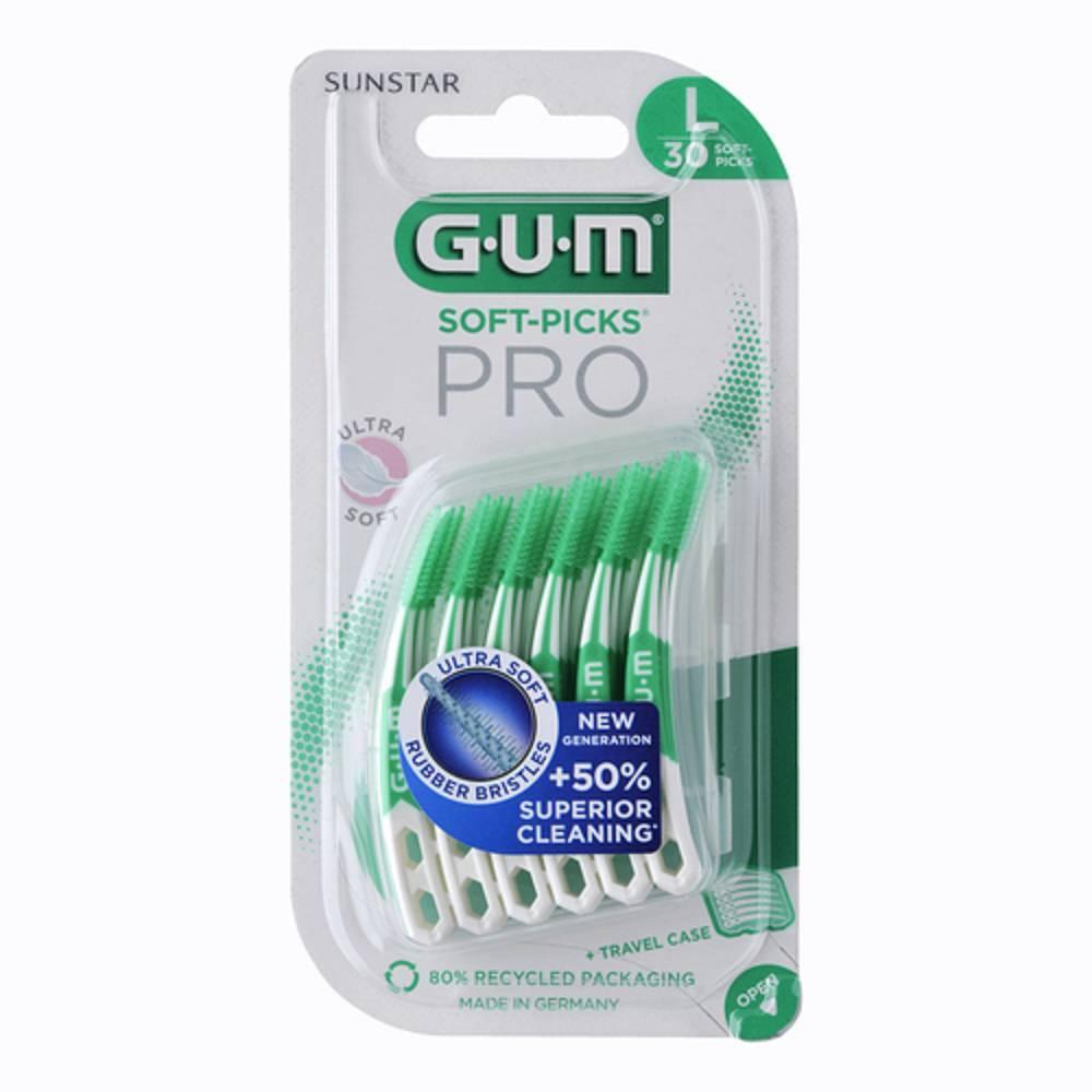 gum scovolini interdentali gum soft picks pro large 30 pezzi per una pulizia delicata e efficace tra i denti - foto 1